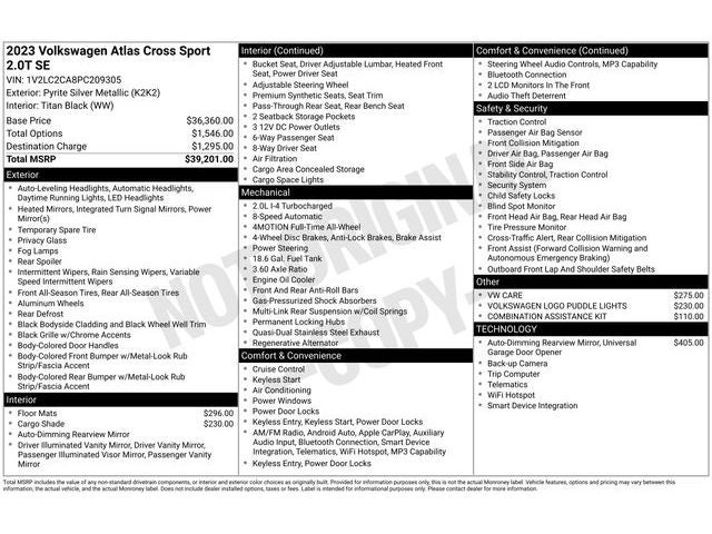 2023 Volkswagen Atlas Cross Sport 2.0T SE
