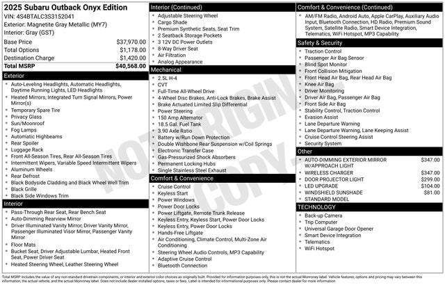 2025 Subaru Outback Onyx Edition