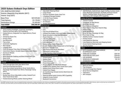 2025 Subaru Outback Onyx Edition