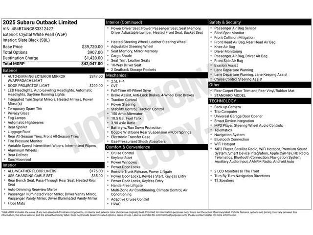 2025 Subaru Outback Limited