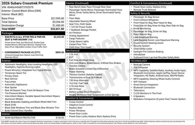 2026 Subaru Crosstrek Premium