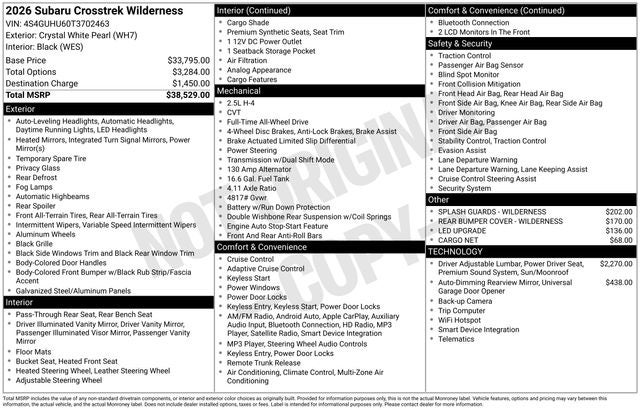 2026 Subaru Crosstrek Wilderness