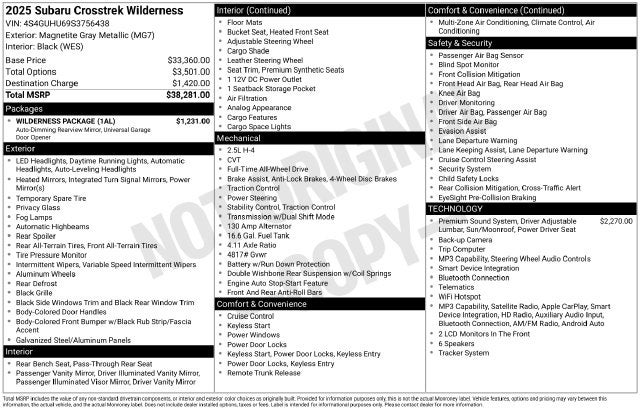 2025 Subaru Crosstrek Wilderness