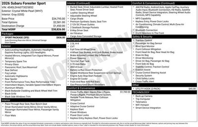 2026 Subaru Forester Sport