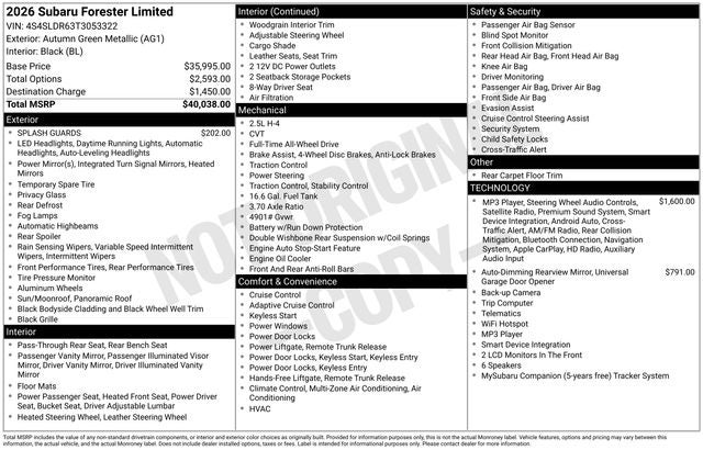 2026 Subaru Forester Limited