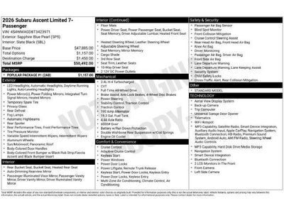 2026 Subaru Ascent Limited