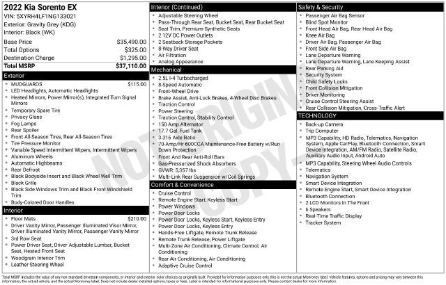 2022 Kia Sorento EX