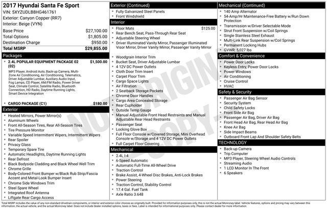 2017 Hyundai Santa Fe Sport 2.4 Base