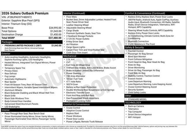 2026 Subaru Outback Premium