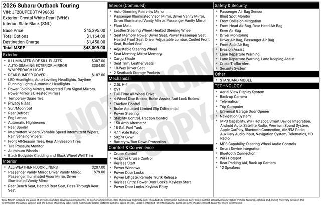 2026 Subaru Outback Touring