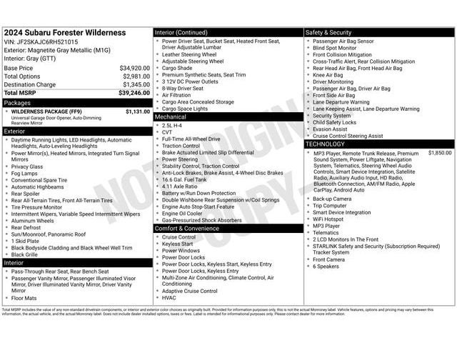 2024 Subaru Forester Wilderness