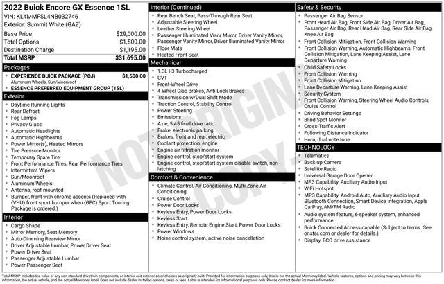 2022 Buick Encore GX Essence