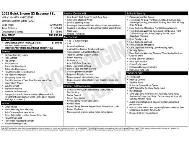 2022 Buick Encore GX Essence