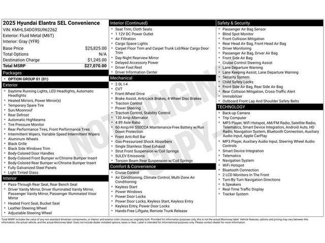 2025 Hyundai Elantra SEL Convenience