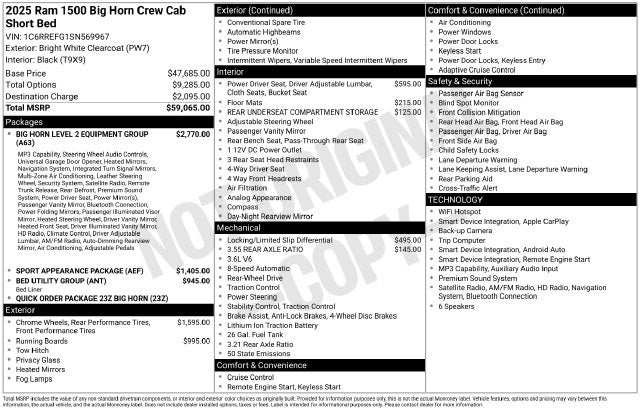 2025 RAM 1500 Big Horn/Lone Star