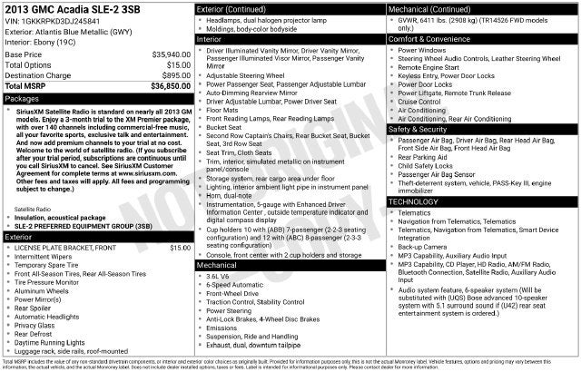 2013 GMC Acadia SLE-2