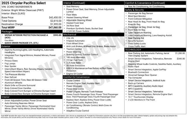2025 Chrysler Pacifica Select