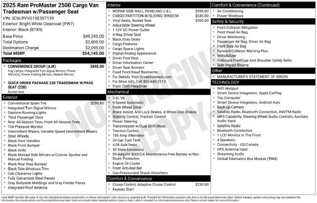 2025 RAM ProMaster 2500 Base