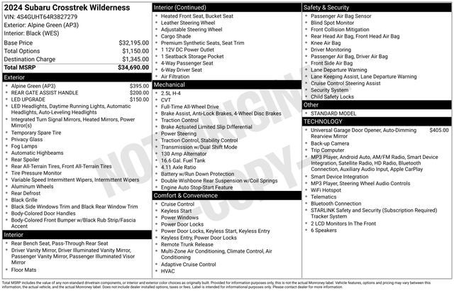 2024 Subaru Crosstrek Wilderness