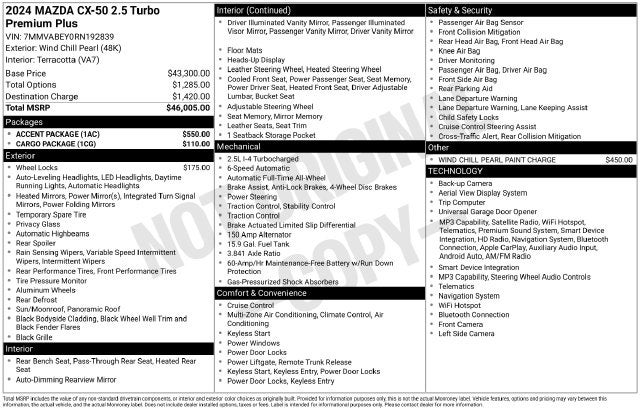 2024 Mazda Mazda CX-50 2.5 Turbo Premium Plus Package