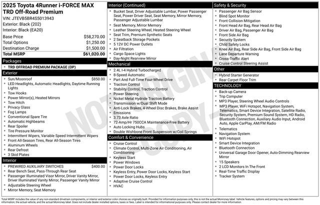 2025 Toyota 4Runner i-FORCE MAX Hybrid TRD Off Road Premium