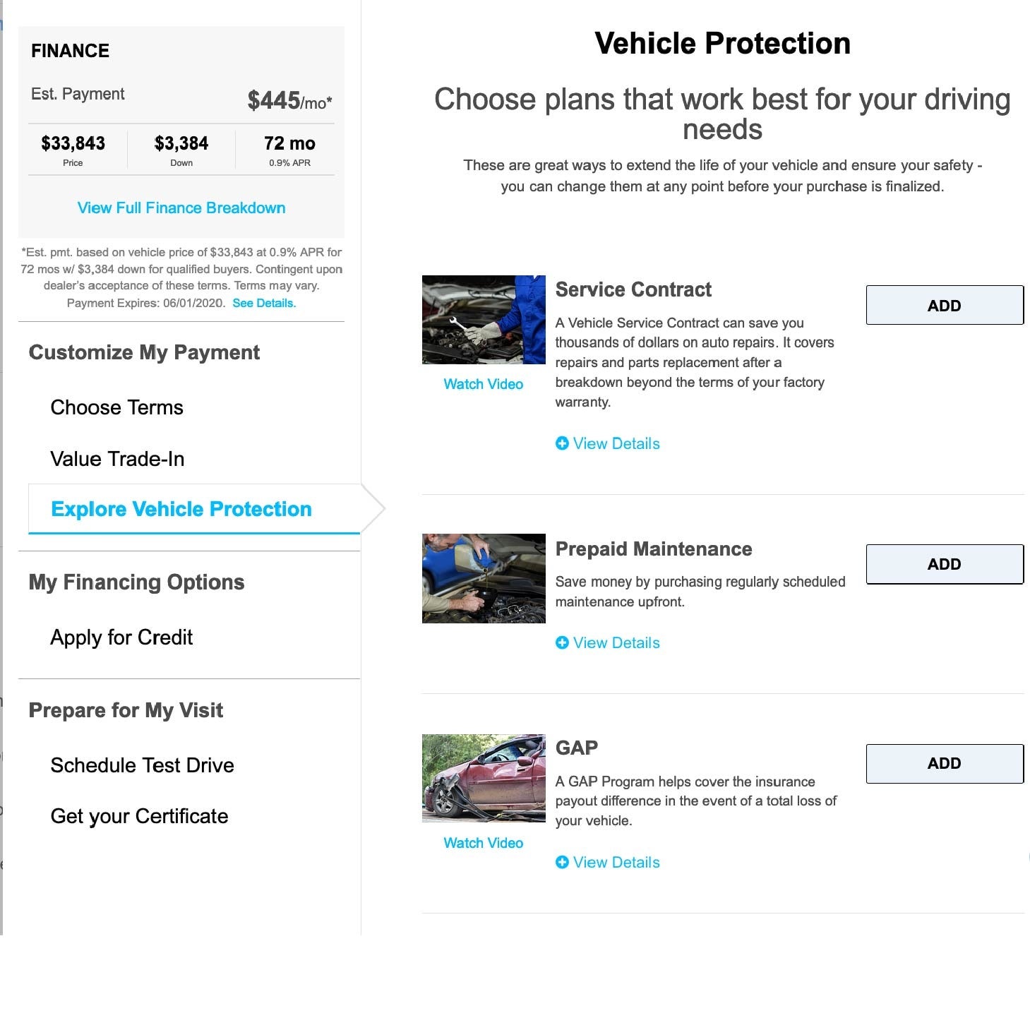 Vehicle Protection Plan